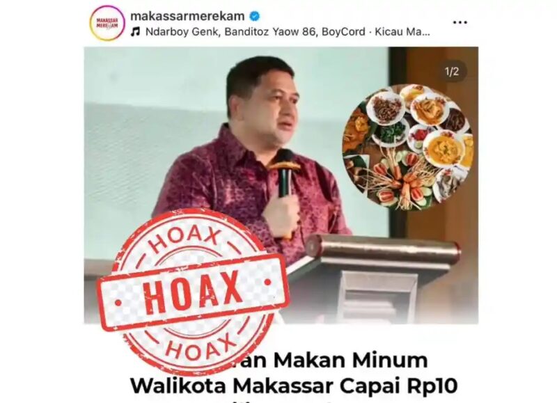 cuplikan layar salah satu sosial media yang menyebut anggaran makan minum walikota mencapai 10 M