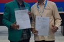 Rektor UIT Dr.Abdul Rahman, S.Pt, SE, MM bersama Kepala LLDIKTI IX Dr. Andi Lukman, M.Si