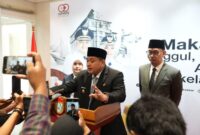Wali Kota Makassar, Munafri Arifuddin bersama Wakil Wali Kota dan Sekda Kota Makassar