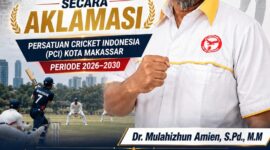 Ketua terpilih Persatuan Cricket Indonesia (PCI) Kota Makassar, Dr. Mulahizhun Amien, S.Pd., M.M