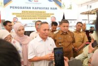 Wali Kota Makassar, Munafri Arifuddin bersama Wakil Menteri Hak Asasi Manusia (Wamen HAM) Mugiyanto