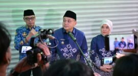 Wali Kota Makassar Munafri Arifuddin di dampingi Wakil Walikota Makassar dan Sekda Kota Makassar