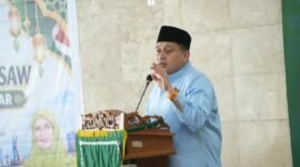 Wali Kota Makassar, Munafri Arifuddin saat menghadiri kegiatan Maulid Nabi Muhammad SAW 1448 H yang digelar PC Muslimat NU Kota Makassar