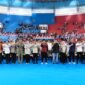 Wali Kota Makassar, Munafri Arifuddin dan Ketua TP PKK bersama Anggota DPR RI Andi Iwan Darmawan Aras, Gubernur Sulawesi Selatan (Sulsel) Andi Sudirman Sulaiman, Wakil Gubernur Sulsel Andi Fatmawati Rusdi, Ketua DPRD Sulsel Andi Rachmatika Dewi, mendampingi Menteri Sosial RI, Saifullah Yusuf,  